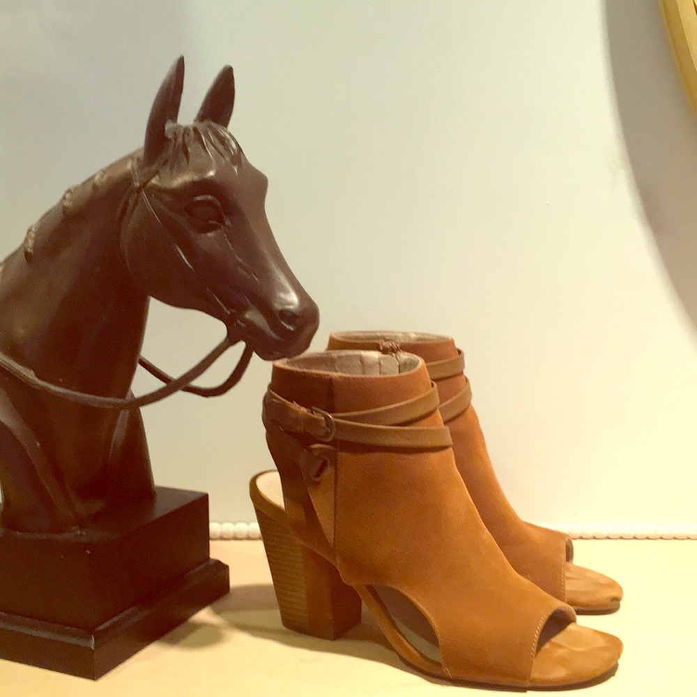 Suede block heels